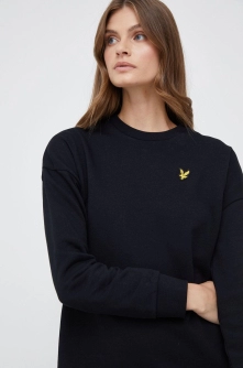 Lyle & Scott rochie din bumbac culoarea negru, mini, drept