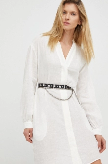 Marc O'Polo rochie din in culoarea alb, mini, oversize