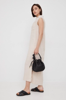 Marc O'Polo rochie din in culoarea bej, maxi, oversize