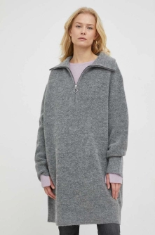 Marc O'Polo rochie din lana Denim culoarea gri, mini, oversize