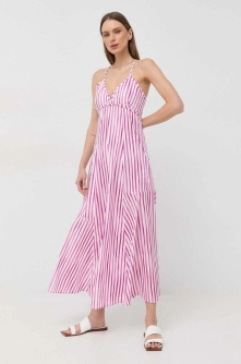 Marella rochie culoarea roz, maxi, evazati