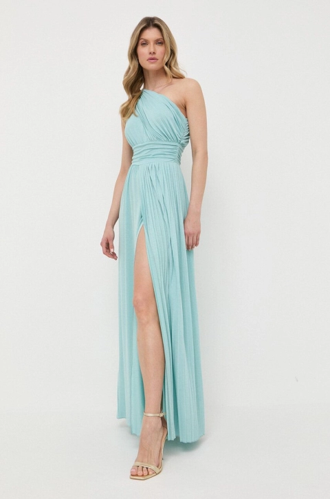 Marella rochie culoarea turcoaz, maxi, evazati