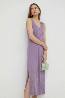 Marella rochie culoarea violet, midi, drept