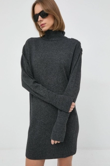 Marella rochie din amestec de lana culoarea gri, mini, drept