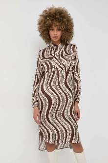 MAX&Co. rochie culoarea maro, midi, oversize