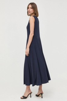 Max Mara Leisure rochie culoarea albastru marin, midi, evazati