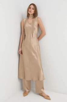 Max Mara Leisure rochie culoarea auriu, maxi, drept