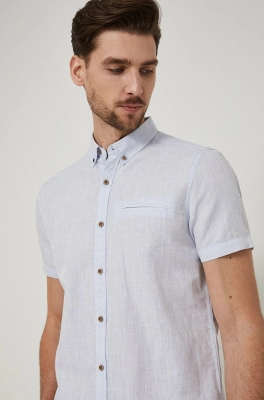 Medicine camasa de in barbati, cu guler button-down, regular