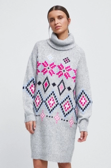Medicine rochie culoarea gri, midi, oversize