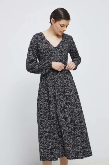 Medicine rochie culoarea negru, maxi, evazati