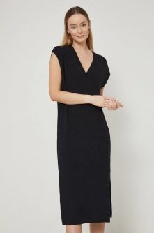 Medicine rochie culoarea negru, midi, oversize