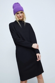 Medicine rochie culoarea negru, midi, oversize