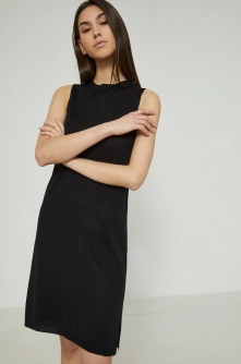 Medicine rochie culoarea negru, mini, drept