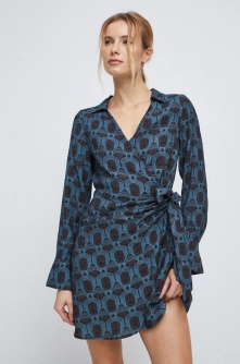 Medicine rochie culoarea negru, mini, drept