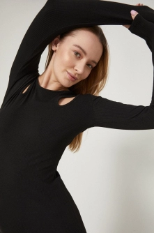 Medicine rochie culoarea negru, mini, mulata