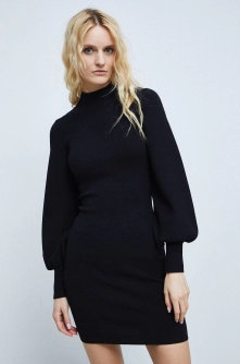 Medicine rochie culoarea negru, mini, mulata