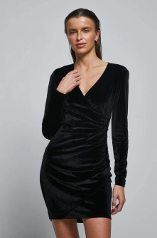 Medicine rochie culoarea negru, mini, mulata