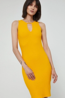 Medicine rochie culoarea portocaliu, mini, mulata