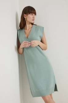 Medicine rochie culoarea turcoaz, mini, drept