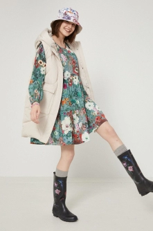 Medicine rochie culoarea turcoaz, mini, evazata