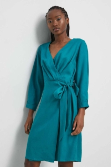 Medicine rochie culoarea turcoaz, mini, mulata