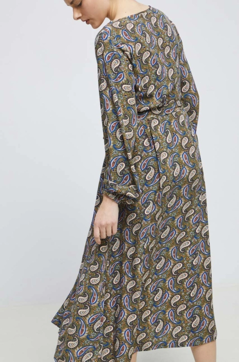 Medicine rochie culoarea verde, maxi, evazati