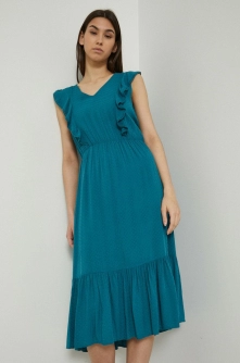 Medicine rochie culoarea verde, midi, evazati