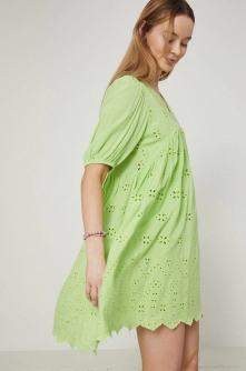 Medicine rochie culoarea verde, mini, evazati