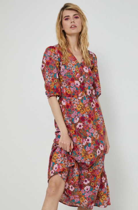 Medicine rochie din bumbac midi, evazati