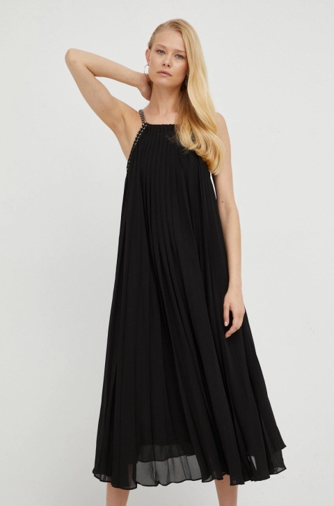 MICHAEL Michael Kors rochie culoarea negru, midi, evazati