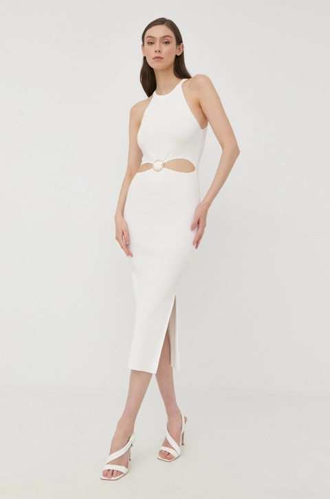 Morgan rochie culoarea alb, maxi, mulata