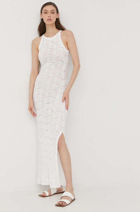Morgan rochie culoarea alb, maxi, mulata