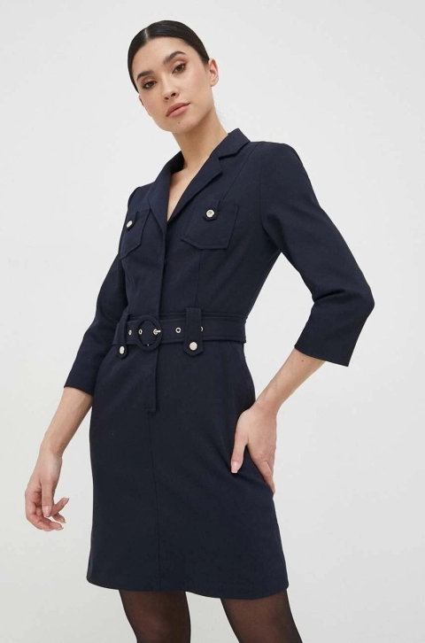 Morgan rochie culoarea albastru marin, mini, drept