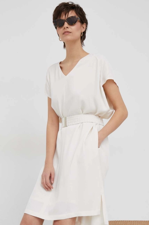 Mos Mosh rochie culoarea bej, mini, oversize