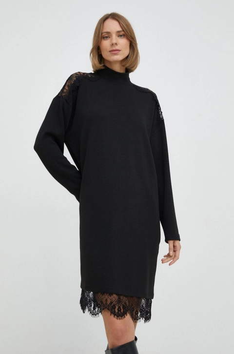 Nissa rochie culoarea negru, mini, oversize