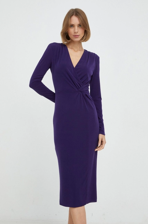 Nissa rochie culoarea violet, mini, mulata