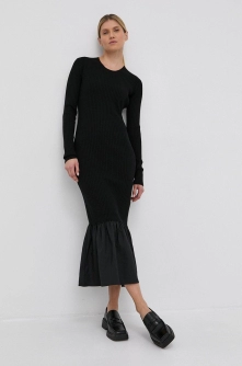 Notes du Nord Rochie Bailee culoarea negru, maxi, mulat