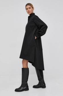 Notes du Nord Rochie Brianna culoarea negru, mini, asimetric