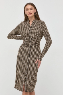 Notes du Nord rochie culoarea bej, midi, drept