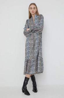 Notes du Nord rochie culoarea gri, midi, evazati