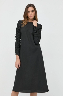 Notes du Nord rochie culoarea negru, midi, drept