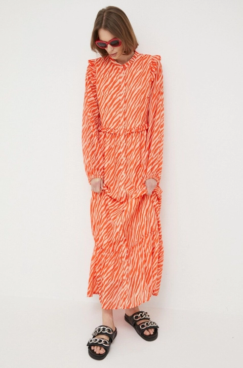 Notes du Nord rochie culoarea portocaliu, maxi, oversize