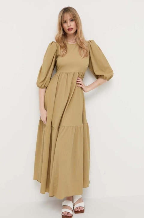 Notes du Nord rochie culoarea verde, maxi, evazati