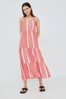 Only rochie culoarea rosu, maxi, evazati