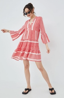 Only rochie culoarea rosu, mini, evazati