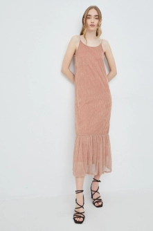 Only rochie culoarea roz, maxi, drept