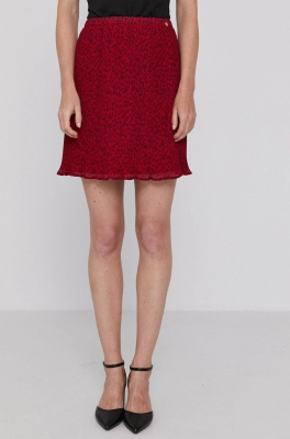Pennyblack fusta culoarea rosu, mini, drept