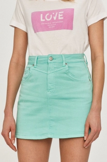 Pepe Jeans Fustă culoarea verde