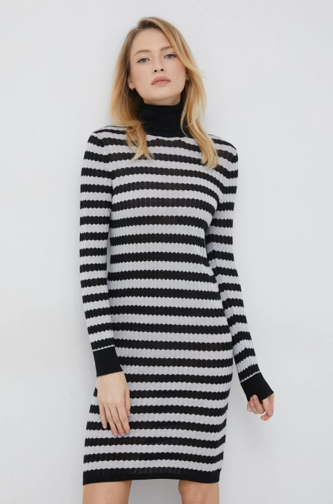 Pepe Jeans rochie Bamba culoarea negru, mini, mulata