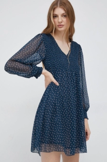 Pepe Jeans rochie culoarea albastru marin, mini, evazati
